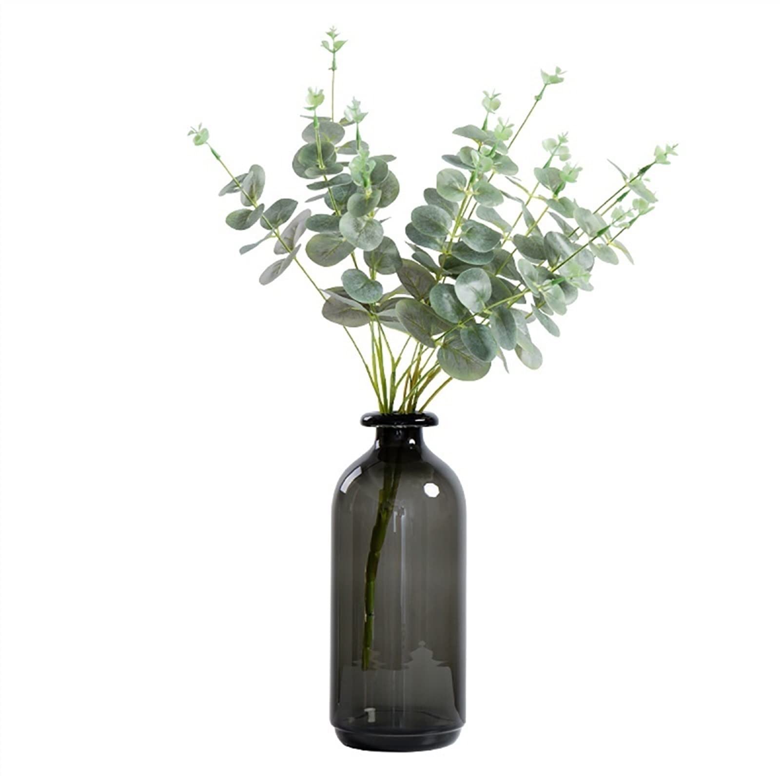 Centerpiece Vases Nordic Black Transparent Glass Flower Arrangement Vase Creative Table Dried Decorations Desktop Ornaments(Large)