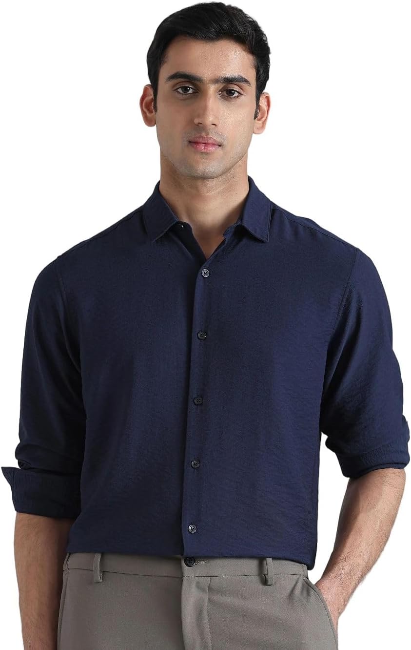 Black Solid Slim Fit Shirt