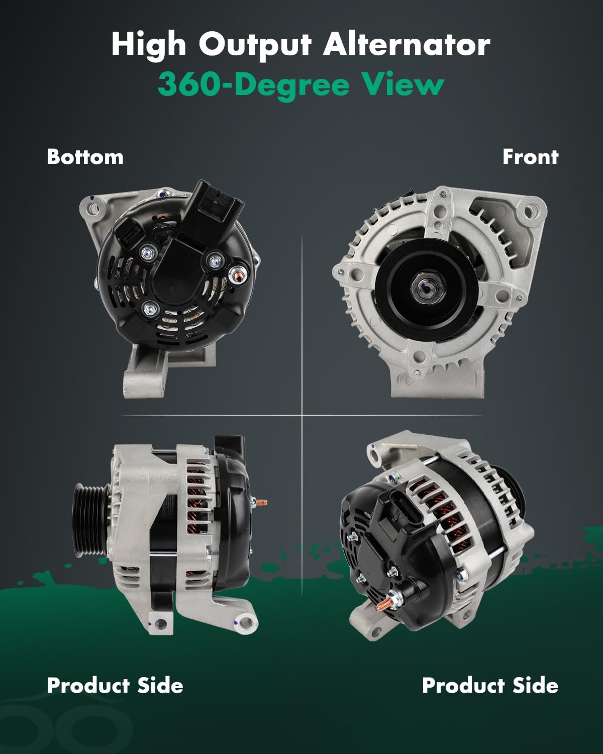 SCITOO Alternator Fits for Buick for Park Avenue 3.8L 2004-2005 12V 140Amp CW 6 Groove Pulley High Output Alternator 104210-3310 25758345 1042103310 1042104990 10394201 15812949 25758345