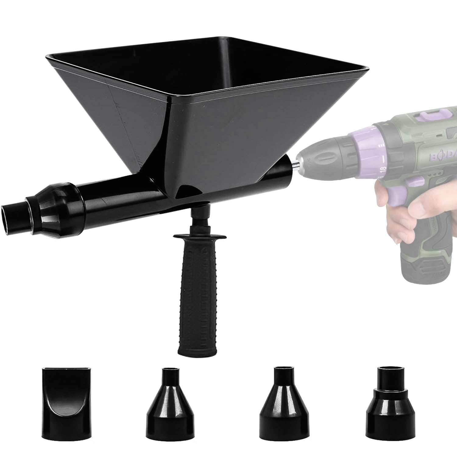 Pistolet Joint Électrique Portable avec 4 Embouts, Pistolet Ciment Électrique, Sans Perceuse Électrique, Jointoyeuse pour le Jointoiement de Mortier de Murs en Pierre et de Sols
