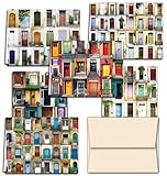 Display of Doors - 36 Note Cards for $12.99 - 6 Designs - Blank Cards - Off-White Ivory Envelopes Included