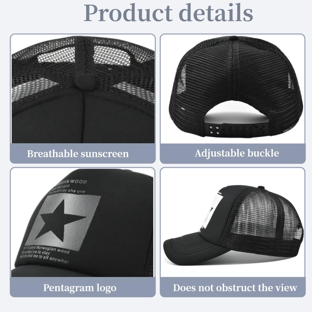 Gorras de Hombre Beisbol Pentagrama de Malla Respirable Gorra el Sol Moda Bordado Gorra Running Cierre de Hebilla Malla Ajustable Sombrero Verano Gorra Beisbol — view 6