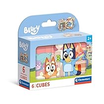 Clementoni – Bluey Cube, Puzzle con 6 Cubi, Gioco Educativo Bambini 2+ Anni per Sviluppare Memoria, Logica e Manualità, Made in Italy, 12×8 cm, 40662