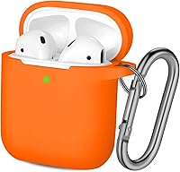 Vista 21 de Hamile Compatible con estuche de AirPods, funda protectora de silicona suave (LED frontal visible) diseñada para AirPods con accesorios de llavero