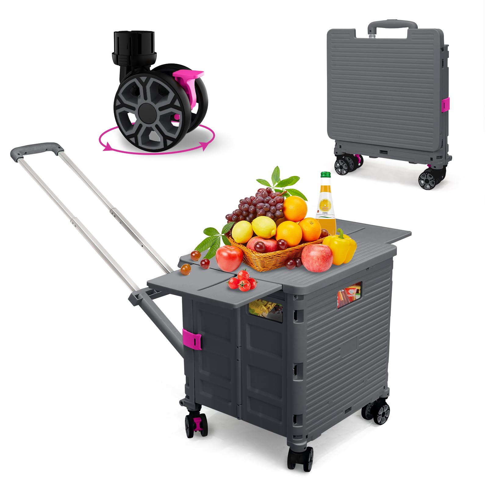 Carro Utilitario Plegable 55L/80kg con Tapa Magnética