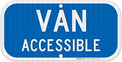 Van Accessible Sign, Handicap Parking Sign, (SI-752) 6x12 Inches, 3M EGP Reflective .040 Aluminum, Fade Resistant, Made in USA by Sigo Signs