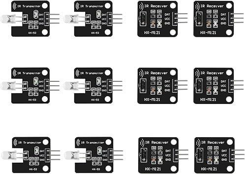 6Pcs Digital 38khz Ir Receiver Sensor Module + 6Pcs 38khz Ir Transmitter Sensor Module Kit for Electronic Building Block