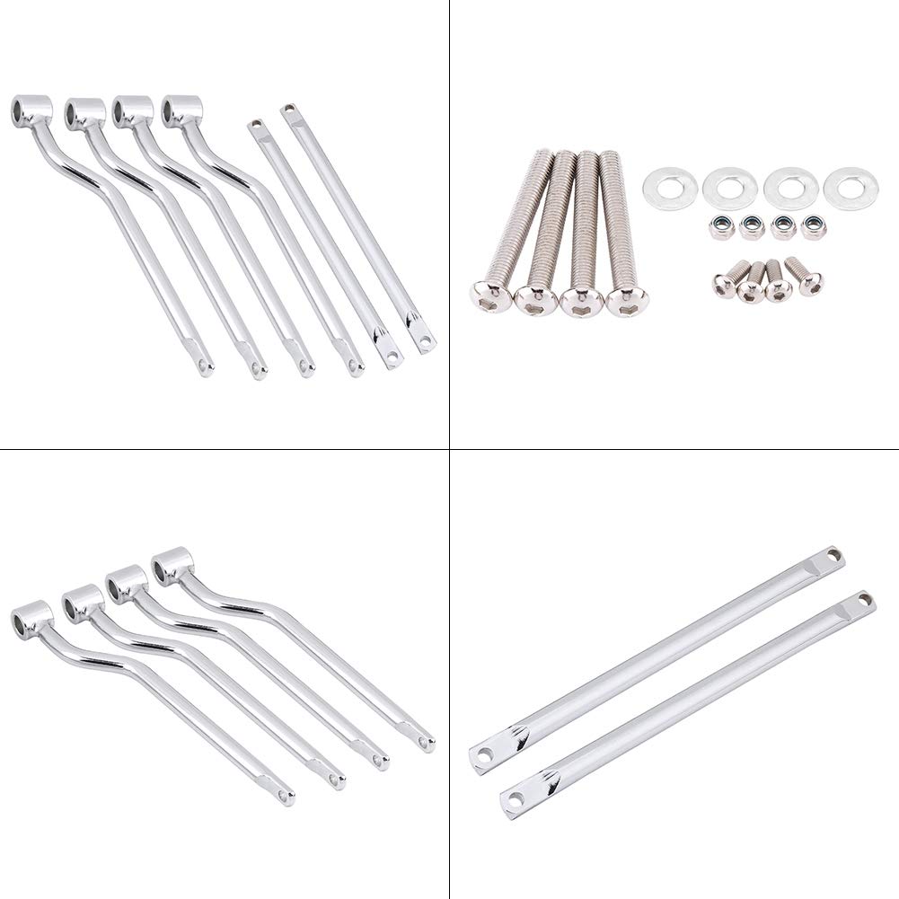 Barre per Borse Laterali, Kit Staffe per Barre di Supporto Borse Laterali per Moto Argento