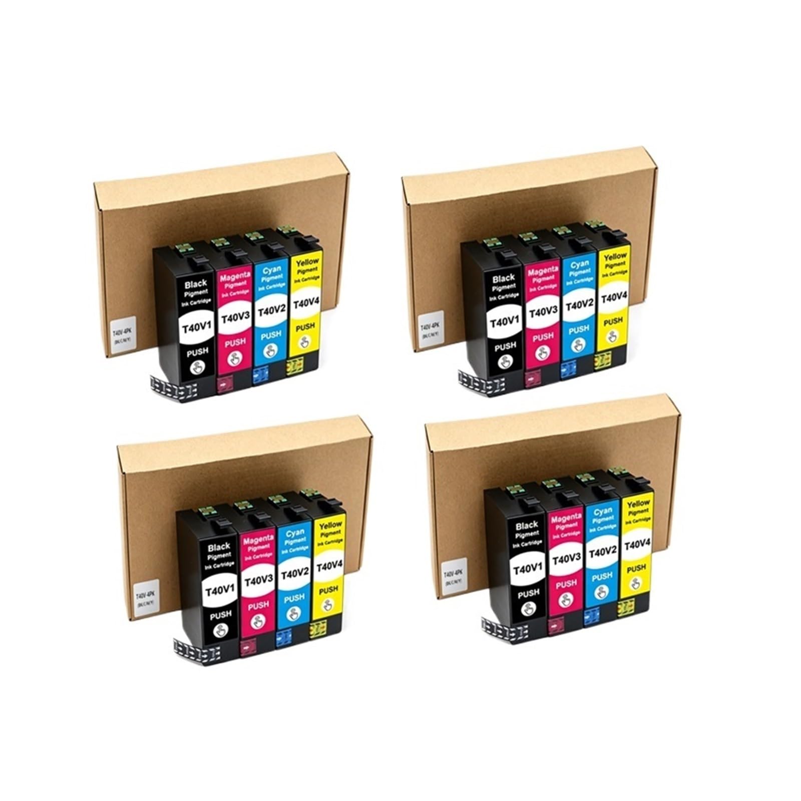 Cartucho De Tinta De 4 Colores T40V T40V1 T40V2 T40V4 Compatible con EPSON(T40V1-T40V4-4set)
