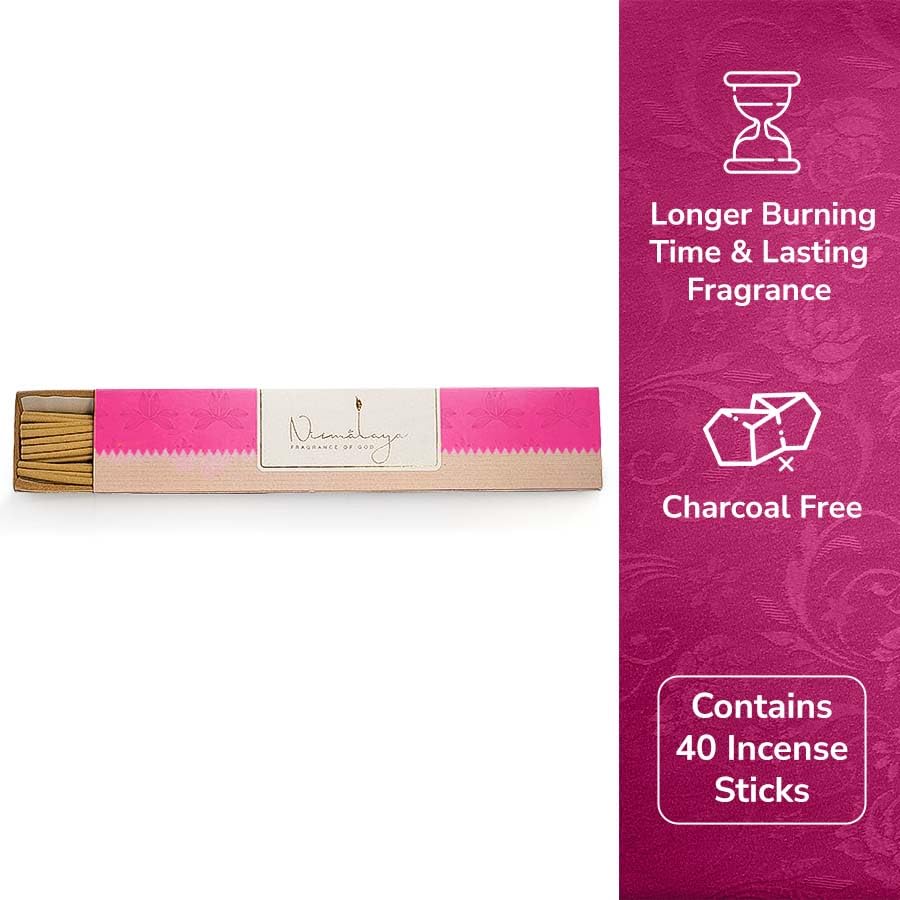 Image of Nirmalaya Premium Rooh Rose Incense Combo Pack | 100% Natural Organic | 40 Incense Sticks, 40 Incense Cones, 40 Dhoop Sticks | Long-Lasting Fragrance for Pooja, Meditation & Yoga