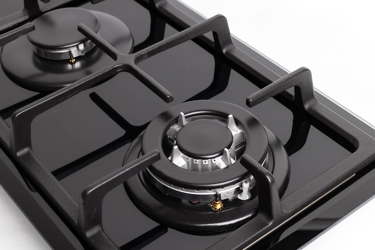 2-Flammig Gaskochfeld 51x31cm - Propan/Erdgas - Mit Piezo-Zündung Für Camping & Balkon