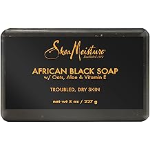 SheaMoisture Bar Soap for Troubled Skin African Black Soap Cleanser with Shea Butter 8 oz