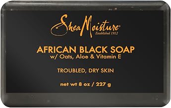 SheaMoisture Bar Soap for Troubled Skin African Black Soap Cleanser with Shea Butter 8 oz