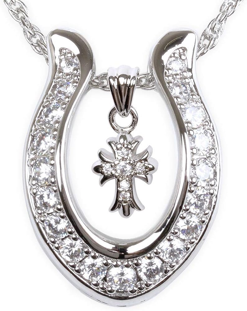 馬蹄型ペンダント ネックレス K18イエローゴールド ダイヤモンド ペンダントトップ（馬蹄モチーフ