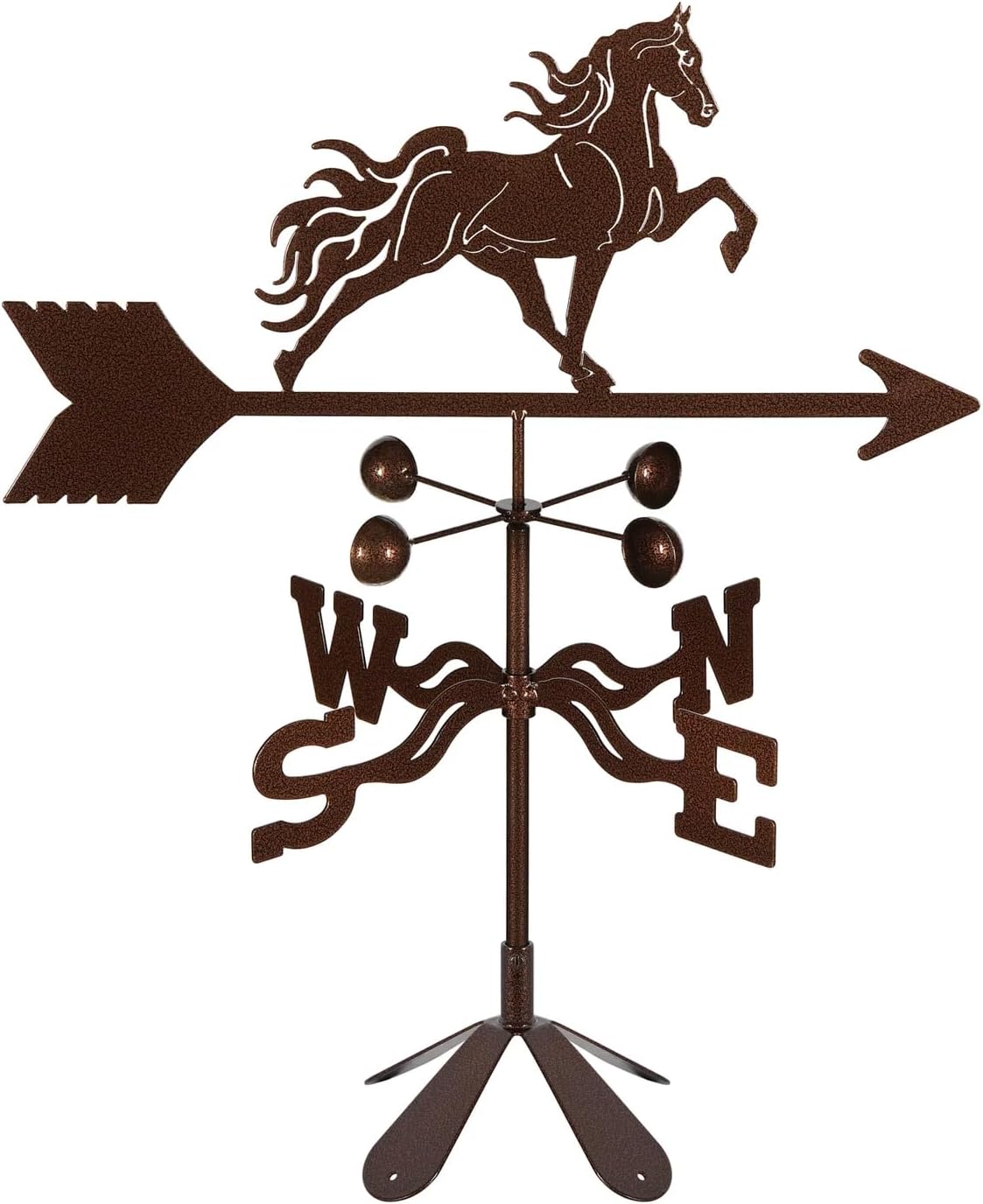 EZ Vane Steel Tennessee Walker Horse Weathervane 21” Height, Includes Metal Roof Mount, Wind Cups & Brackets | Hand-Crafted and Family-Owned, Made in The USA with Triple Powder Coating, Limited