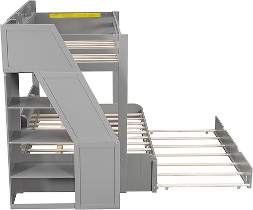 Miniatura 374 de Versatility - Litera individual sobre individual con escritorio y armario integrados, cama alta de madera maciza y plataforma independiente con