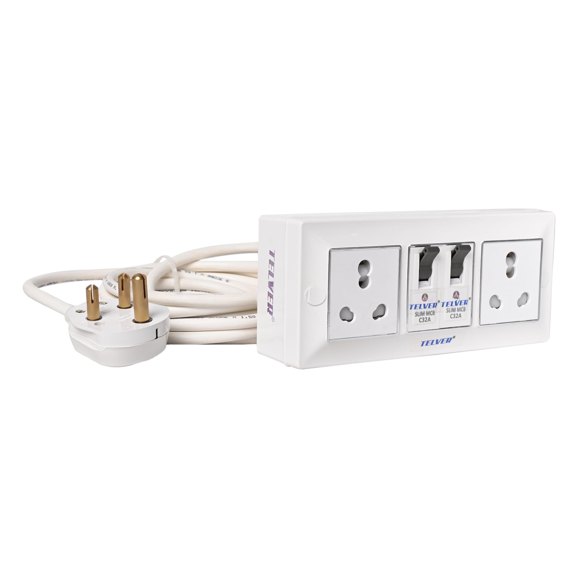 Telver Extension Board with Individual 32 Amp Mcb 16 Amp Porcelain Socket with Safety Shutter 1.5 Sq.mm Pure Copper Heavy Duty Long Wire Suitable for Heavy Duty Appliance (20 Meter Long Cord) (B0CLH9Q4MP) Amazon Price History, Amazon Price Tracker