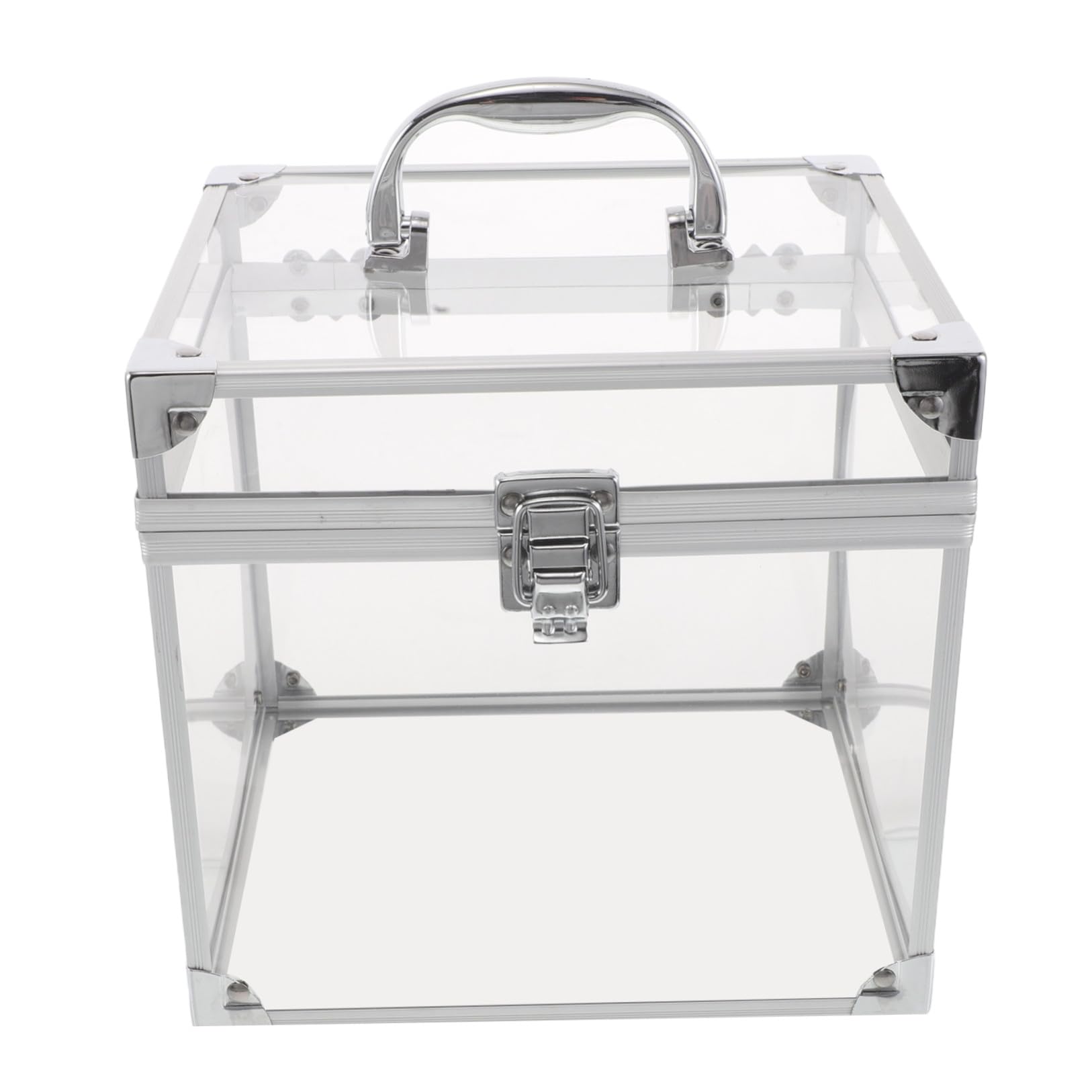 MAGICLULU Porta Dischi Vinile in Acrilico Trasparente con Maniglia Scatola Organizer per Album e CD Contenitore Desktop Multifunzionale per Casa e Ufficio Custodia Resistente per Dischi Dvd