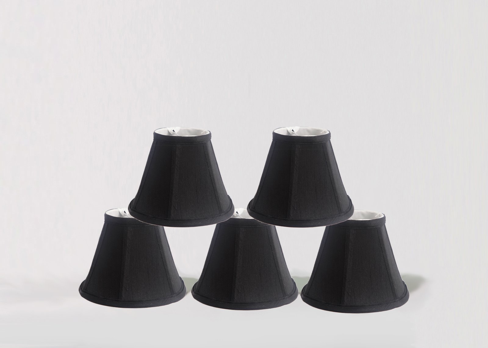 Urbanest 1100076b Chandelier Lamp Shade, 6-inch, Empire, Clip On, Black(Set of 5)