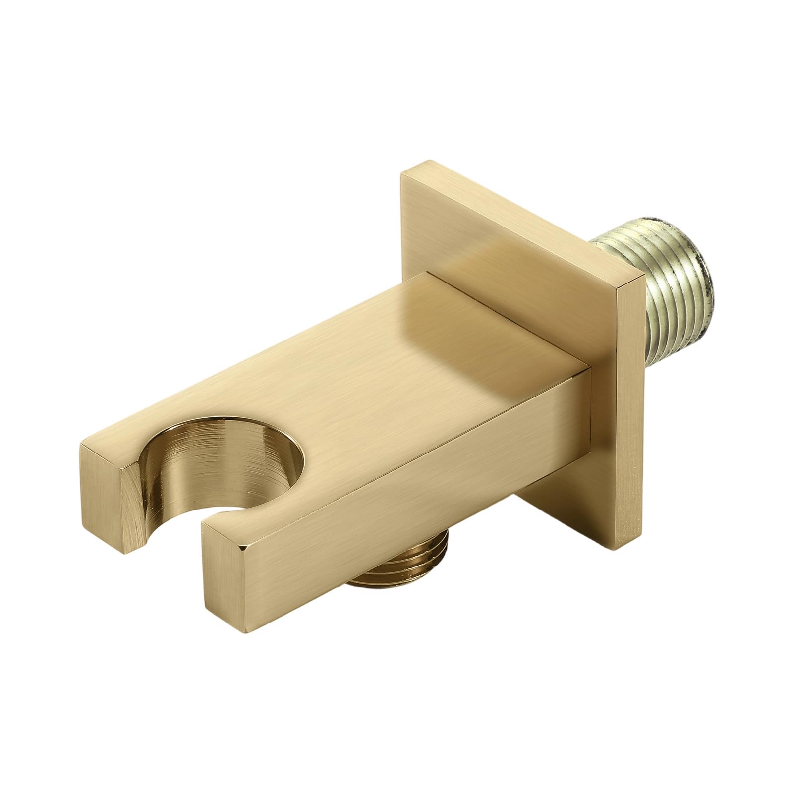 Kaeltsyn Brushed Gold Strong Square Shower Head Holder Metal Brackets Tool With Adjustable Angles For Bathroom Wall Mounting Wall Mounted Parenthesis