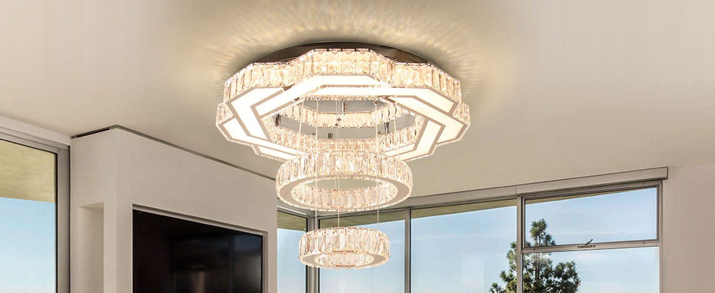JW ✩.*˚ Shrine Lighting Gold Chandeliers, Modern Design, Rectangular