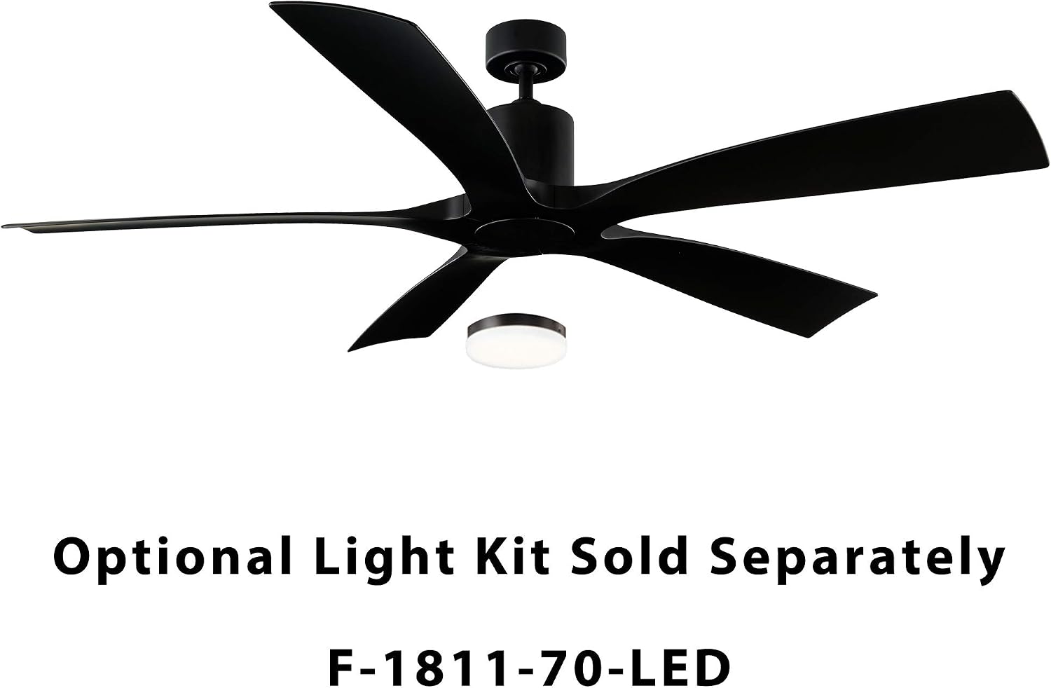 Aviator Smart Indoor and Outdoor 5-Blade Ceiling Fan 70in Matte Black with Remote Control (Light Kit Sold Separately) works with Alexa, Google Assistant, Samsung Things, and iOS or Android App