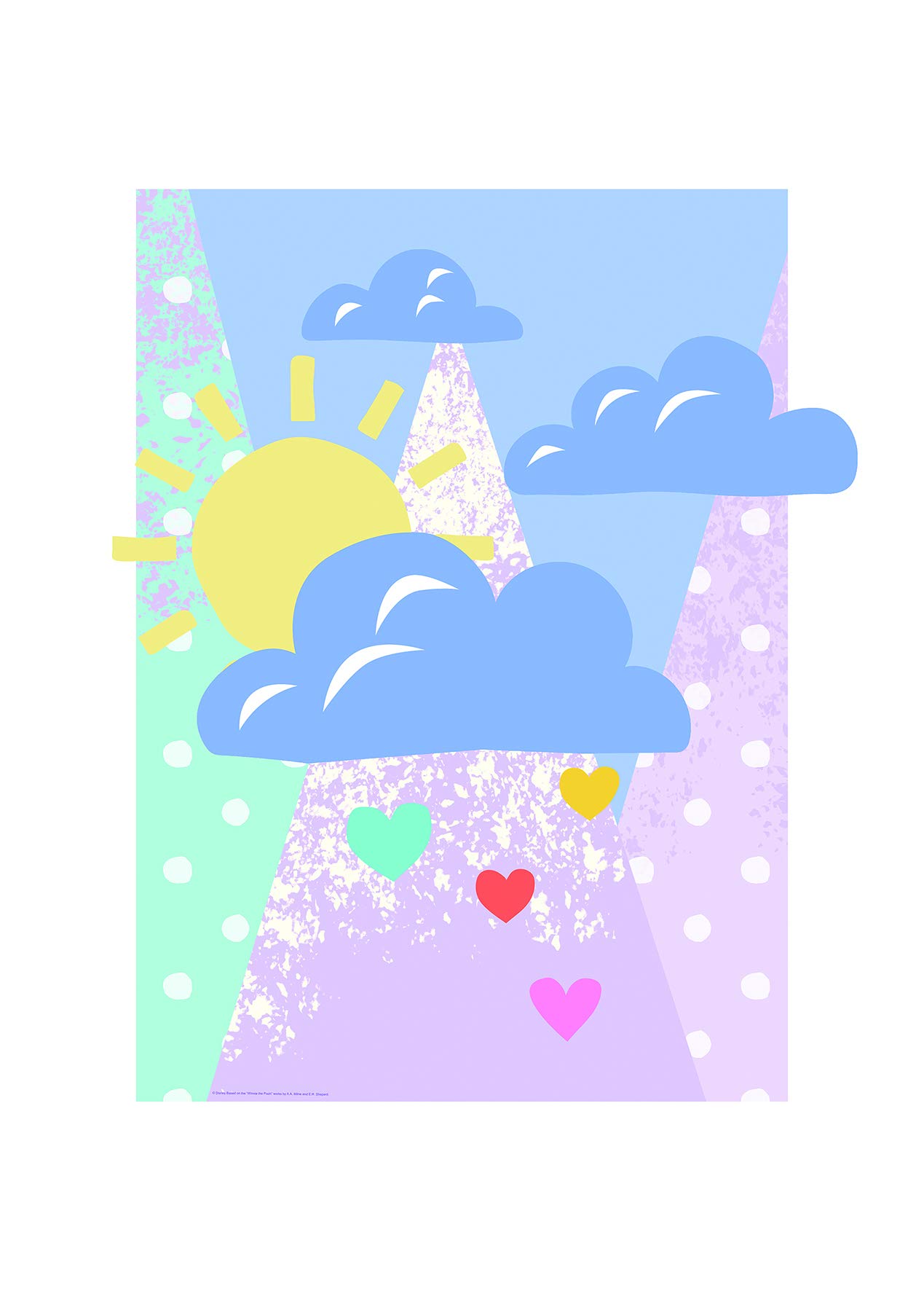 Wandbild Winnie Pooh Clouds, 50 x 70 cm, ohne Rahmen