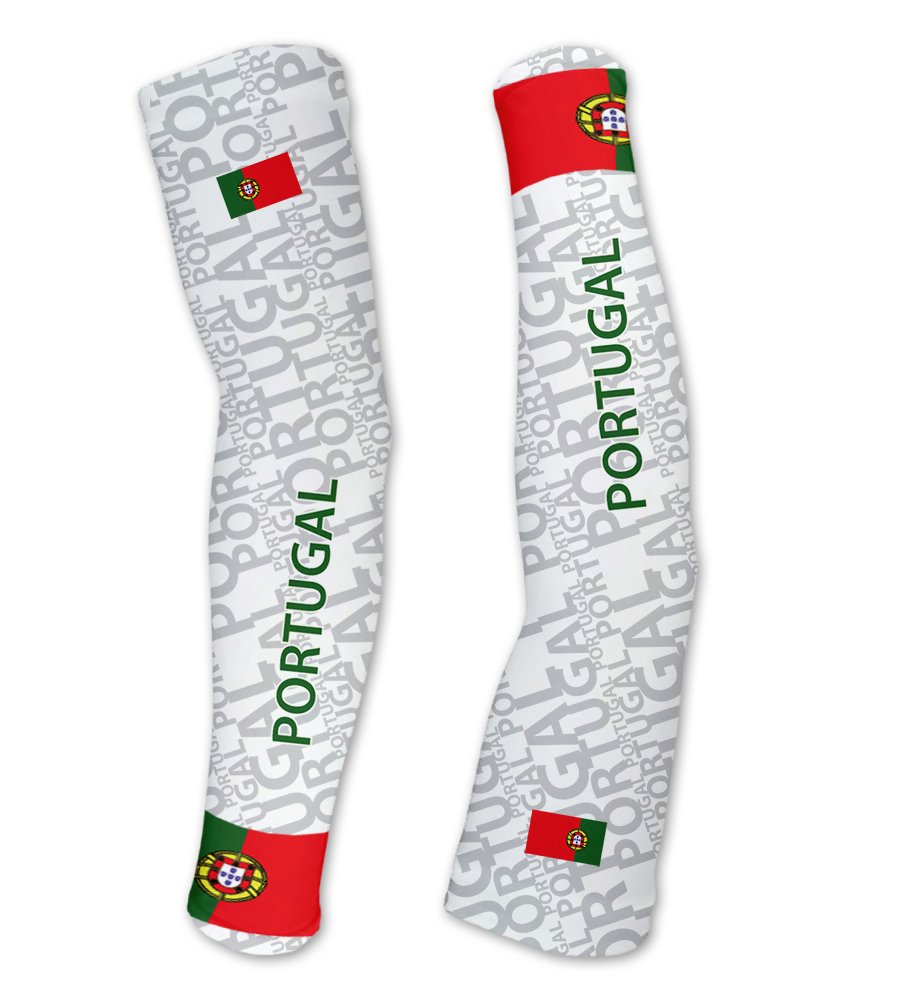ScudoPro Portugal Compression Arm Sleeves UV Protection Unisex - Walking - Cycling - Running - Golf - Baseball - Basketball