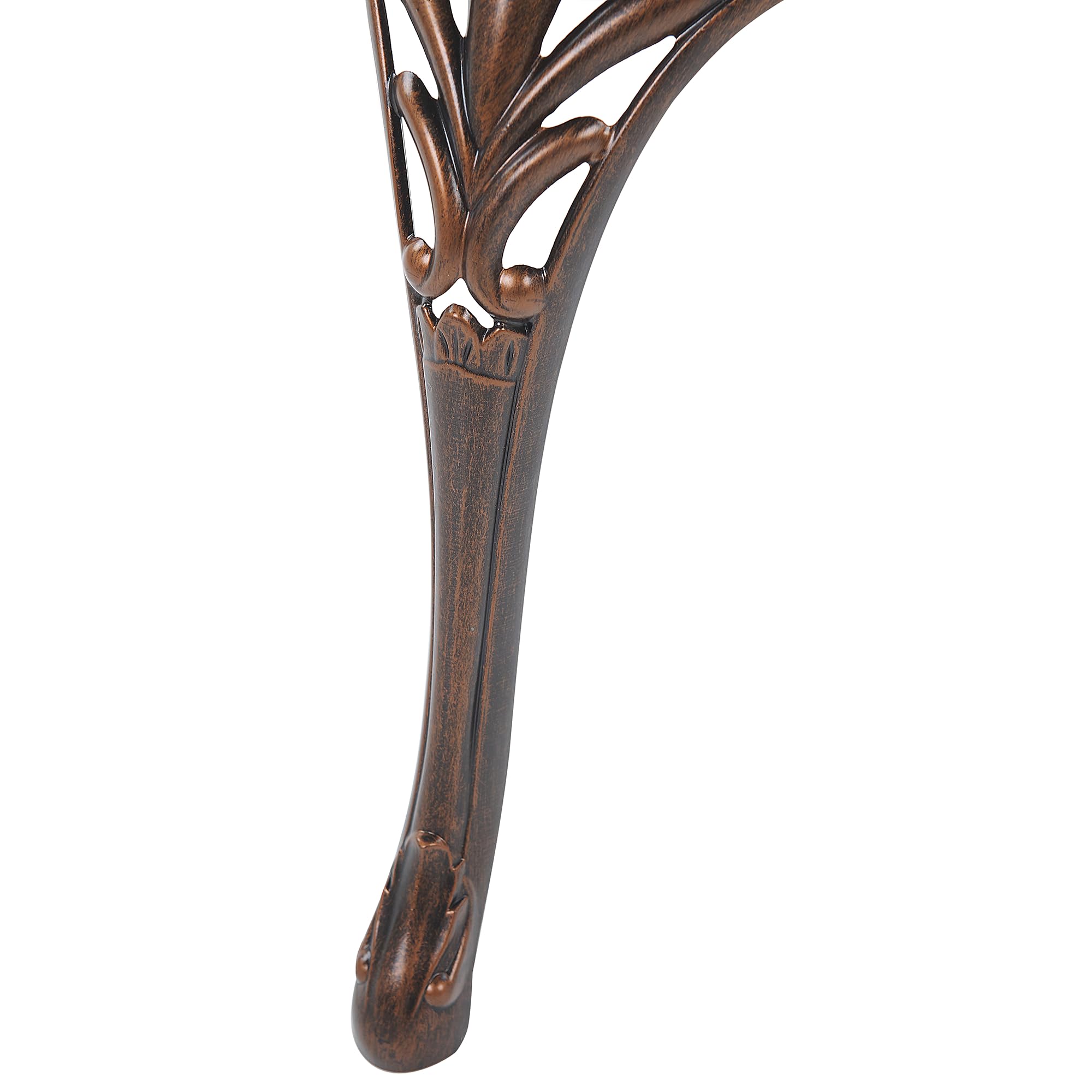 Lot 2 CHaises de Jardin en Aluminium Effet Métal Vieilli Marron Cuivré avec Accoudoirs et Dossier Décoratifs pour Jardin ou Terrasse Classique Beliani