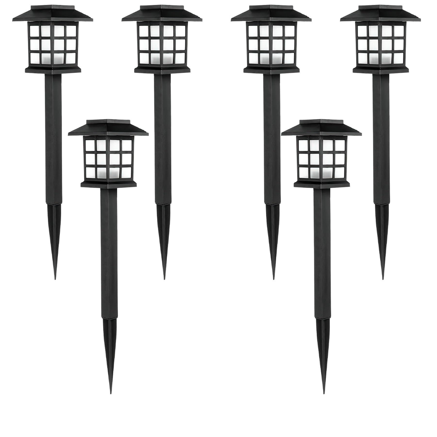 Solar Lights Outdoor Waterproof – 6 Pack LED Cool White Garden Solar Lights for Yard, Pathway, Patio, Driveway, and Landscape (Up to 10 Hours
