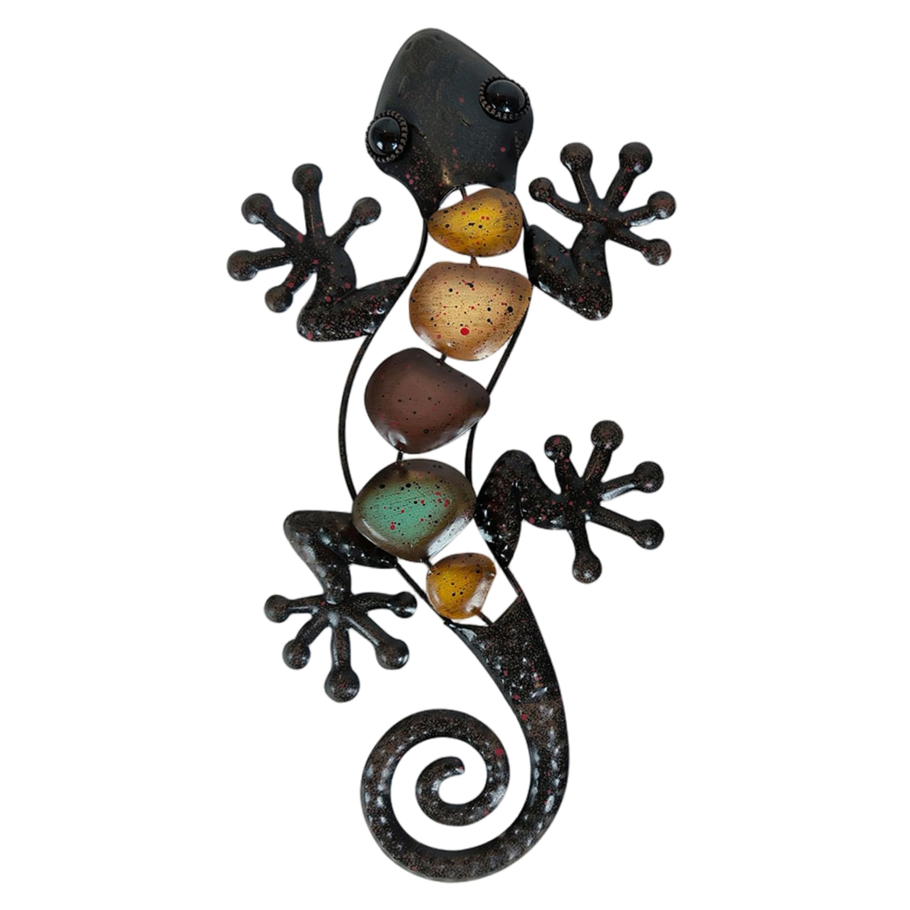 Hbbgdiy 1Pc 15 Inch Metal Wall Crawler Gecko, Outdoor Wall Decor Lizard Sculpture For Bedroom, Living Room, Garden Fence, Patio Yard Art & Housewarming