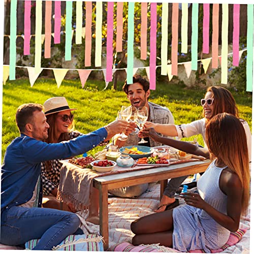 Abaodam 12 Rolos De Decoração Crepe Escuro Em Papel Reativo Néon Luz Flâmulas Verde Fluorescente Par