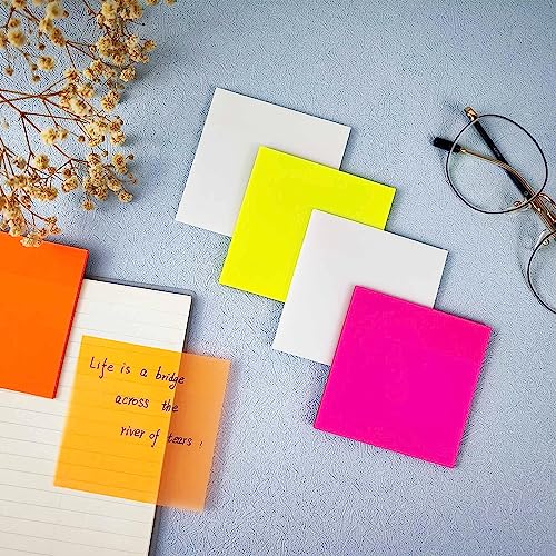 Transparent Sticky Notes Self-Stick Writing Pads Clear Cute Full Translucent Removable Perfect for College Essentials Books Office Stationery Art and Craft Pink, Yellow,Transparent (B0C9YL1G3F) Amazon Price History, Amazon Price Tracker
