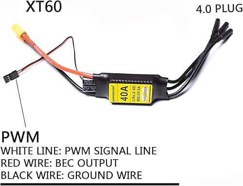 Miniatura 9 de APISQUEEN 120A ESC 2-6S controlador electrónico de velocidad sin escobillas 5v6V7.4V 5A BEC con XT90 y enchufe de 0.157 in para modelo de barco RC