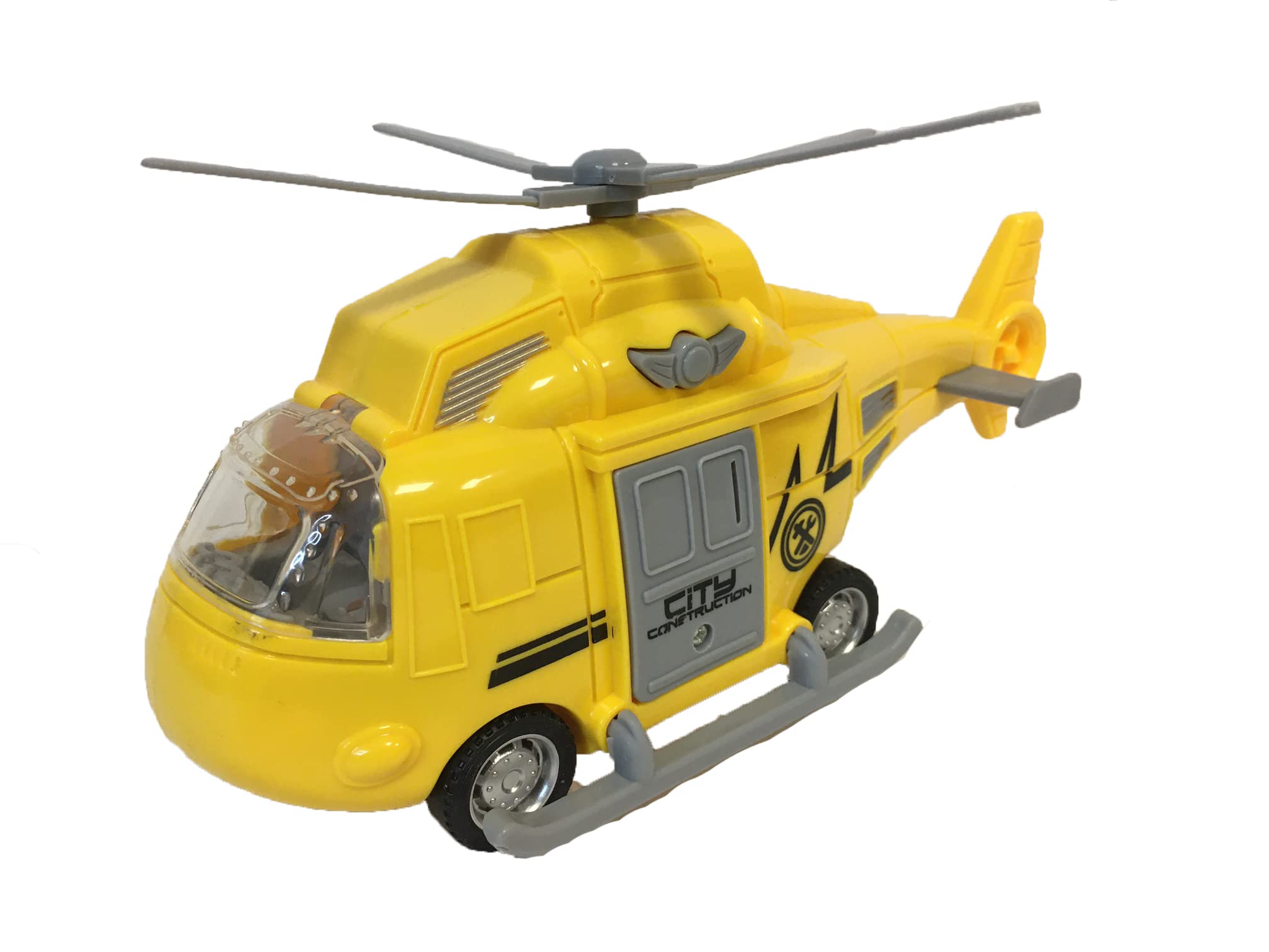 Elicottero Aereo Giocattolo con Luci e Suoni Movimento a Frizione Elicottero Soccorso Polizia Pompieri Aereo Giocattolo con Ruote Ambulanza Pronto Intervento Aereoplano Jumbo Jet Giocattolo con Luci