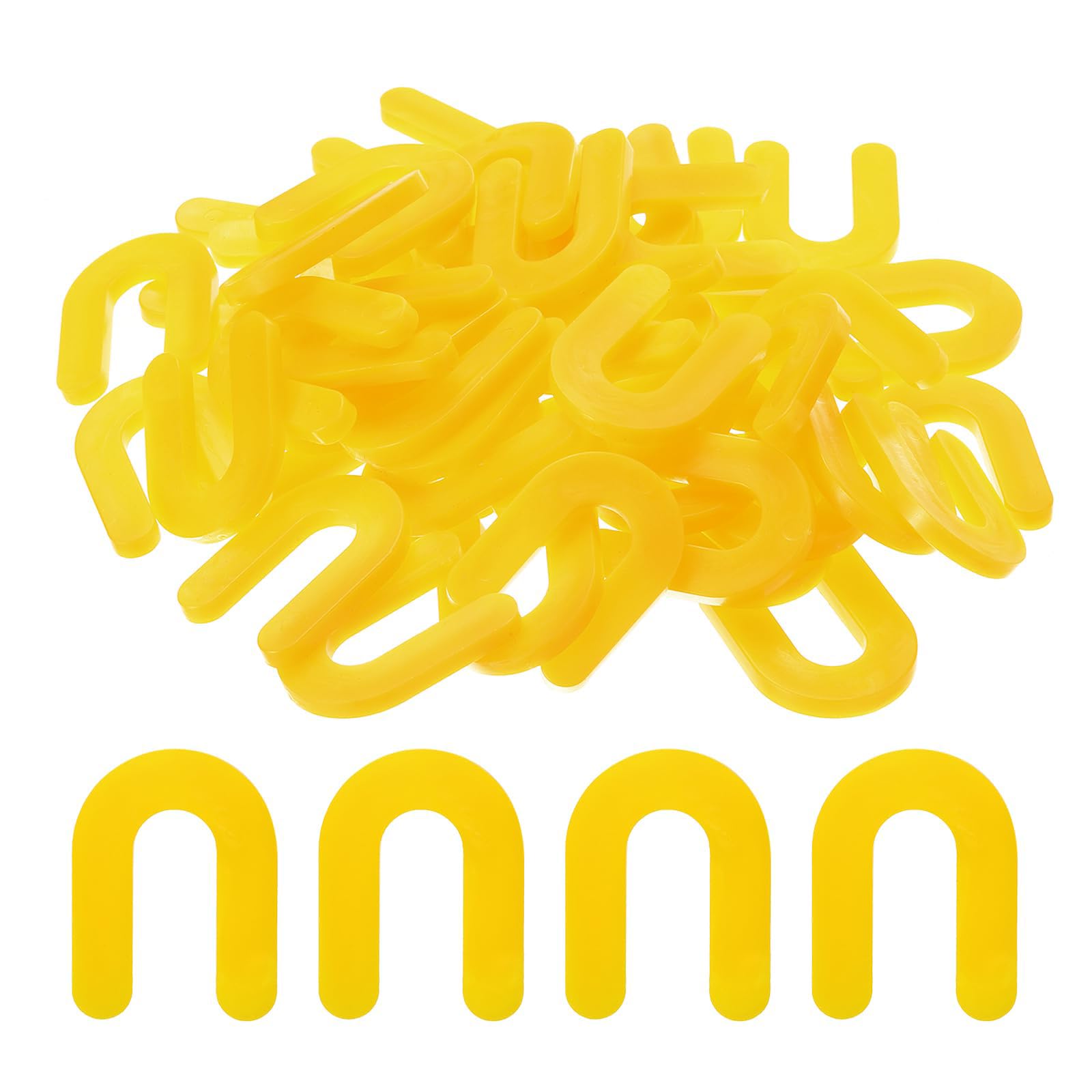 TA-VIGOR 100Pcs Horseshoe Shim Tile Spacers 5mm 3/16 Inch U Shaped Tile Spacers for Wall Floor Tile Leveling, Reusable Plastic Shims and Packers for Ceramic Porcelain Installation, Yellow
