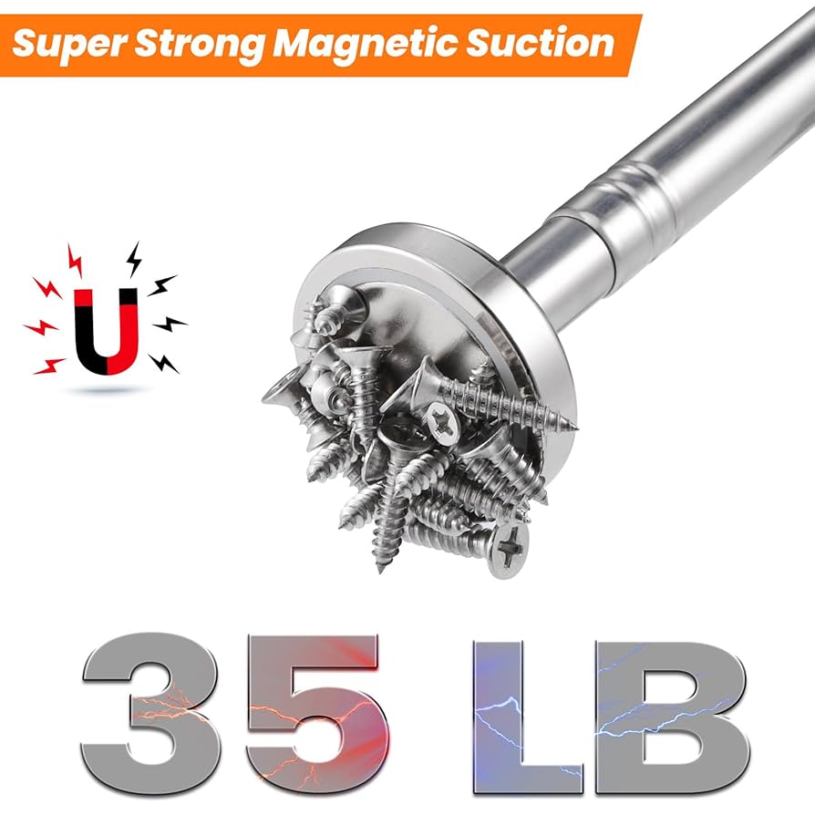 Calamita Telescopica Fentar - Bastone Magnetico Estensibile 23-104 Cm, Capacità 35 LB