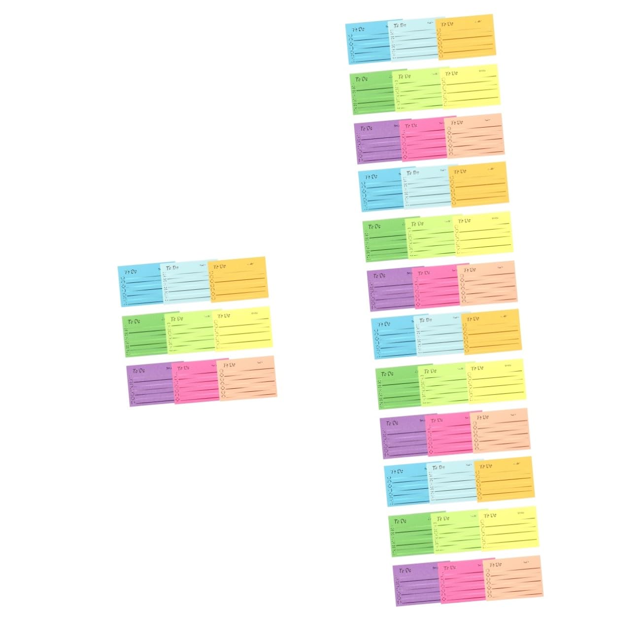 Lurrose 45piezas Notas Adhesivas Fluorescentes Bloc De Notas Portátil Para Oficina y Estudio Para Recordatorios y Organización Escolar