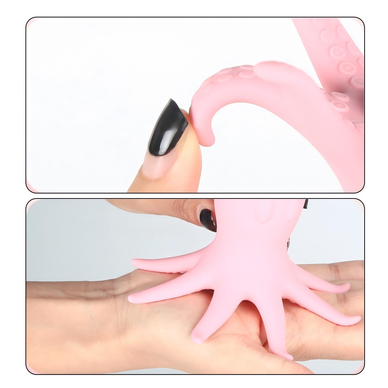 Vibrateur Femelle en Forme de Mamelon et de Clitoris en Forme de Pieuvre - Modèle Vibrant Rotatif/Suceur, Jouets Sexuels Intimes pour Les Couples (B)