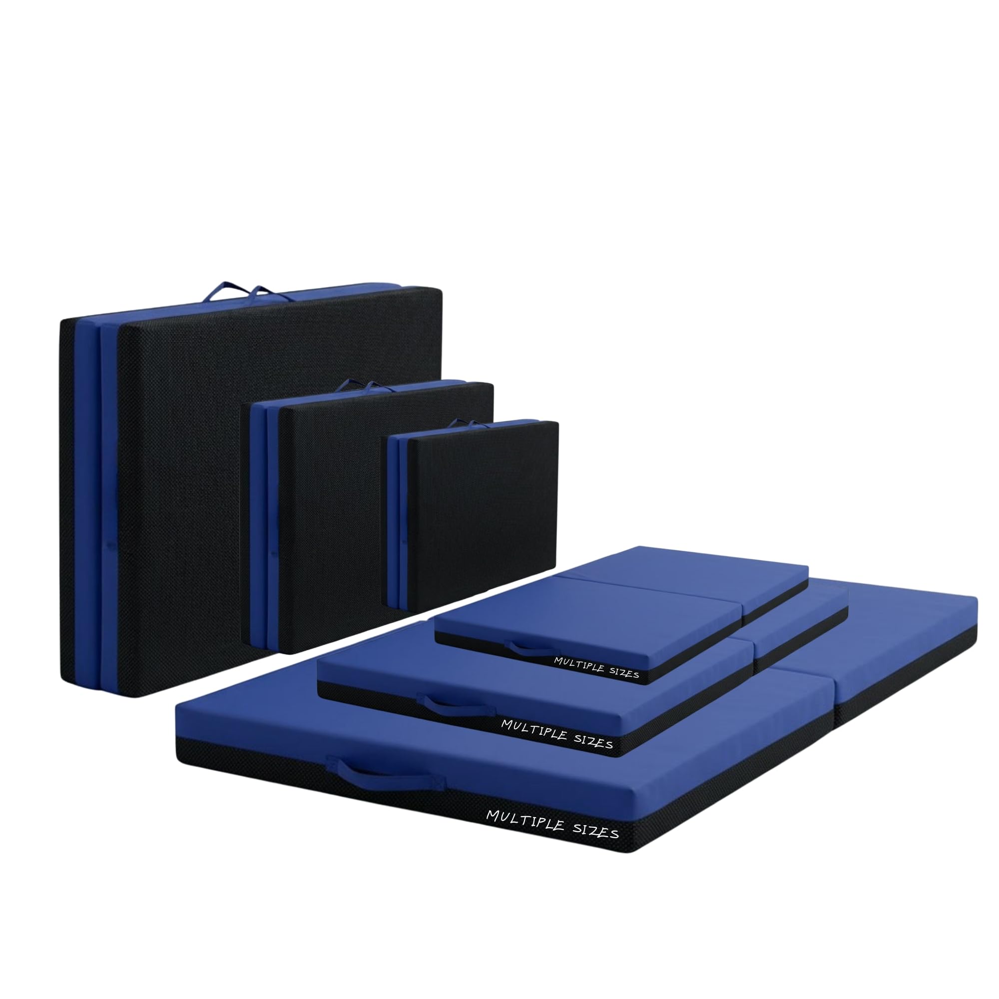 Non Slip Gymnastics Bi Fold Exercise Crash Landing Tumbling Mat For Yoga Aerobics Crashing Training Schools (Navy Blue, 120cm x 90cm)