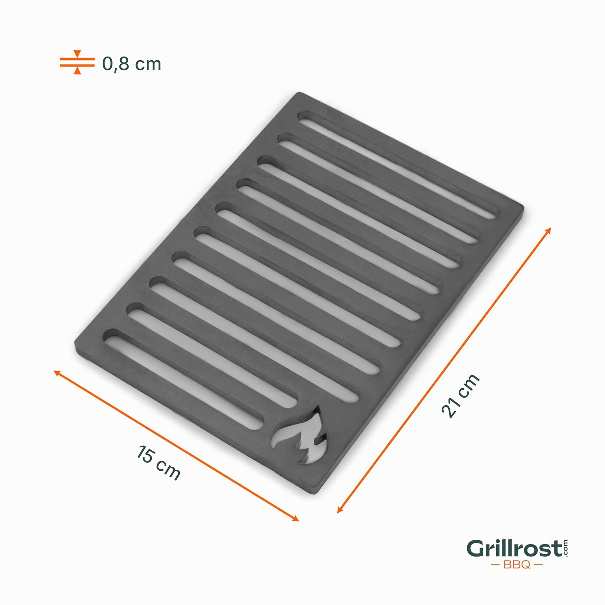 Grillrost.com Das Original Griglia per stufe 15x21cm in Acciaio Massiccio - più Resistente delle Griglie in ghisa - per stufe e caminetti