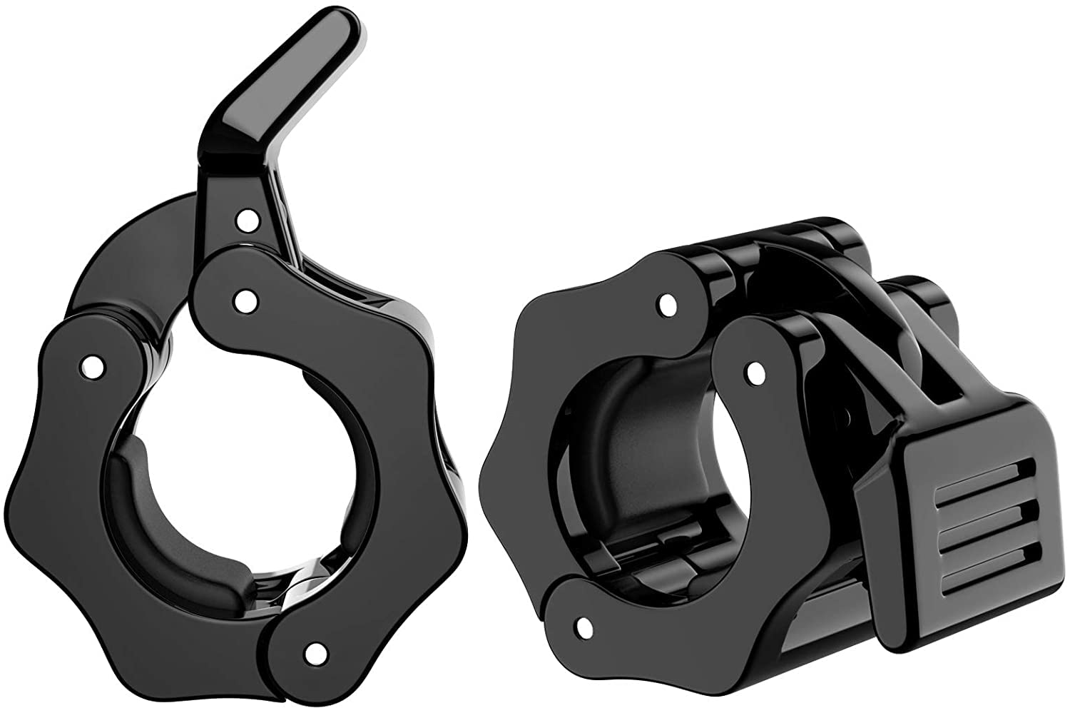 MoKo Gym Clamp Collars, Exercise-Collars Pair of Locking Weight Clips Quick Release 1 Inch Diameter Standard Bar Locks Clamps for Workout Weightlifting Strength Training Bodybuilding, Black