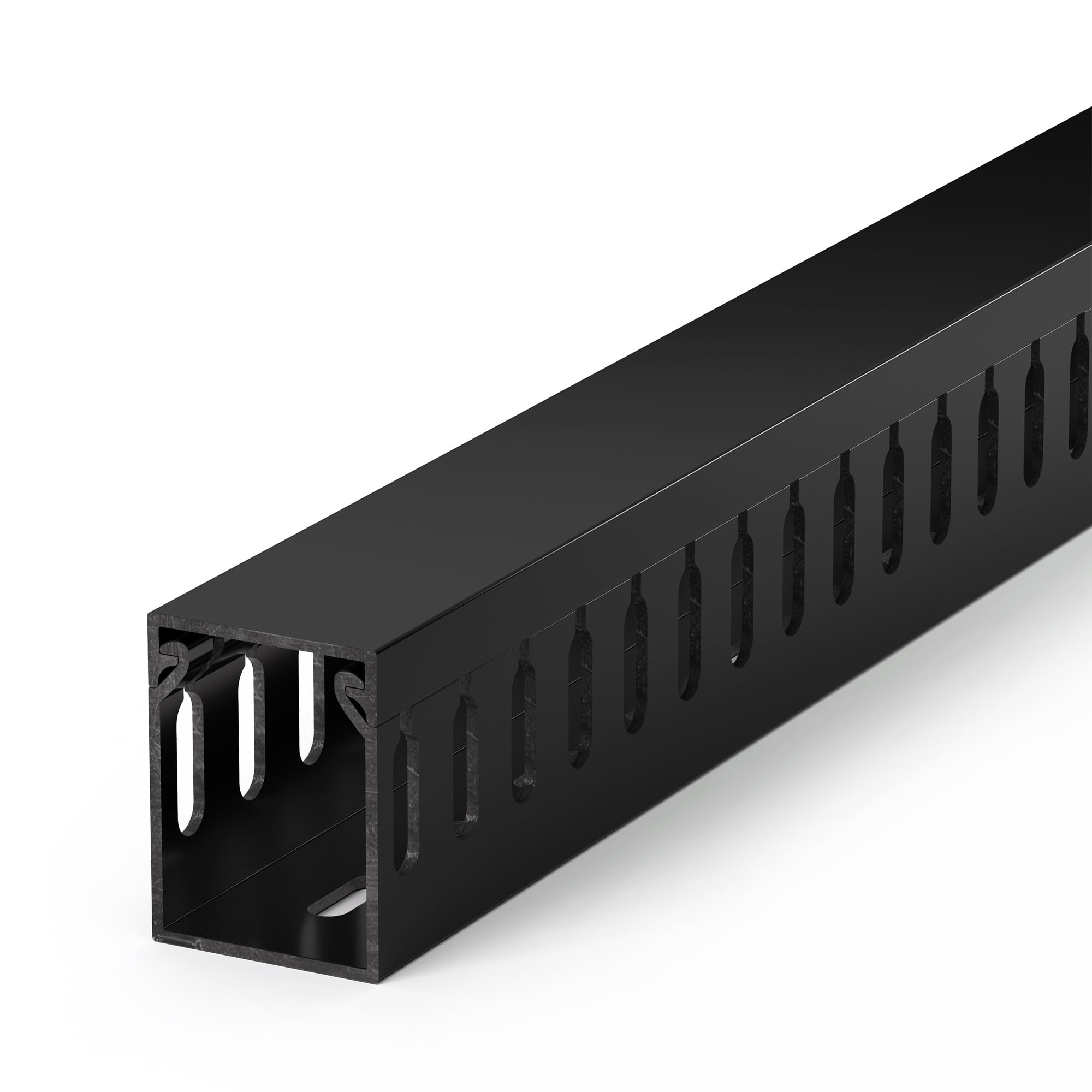 1.6"H x 1.2"W Cable Raceway, 6ft Under Desk Wire Management Channel, Black