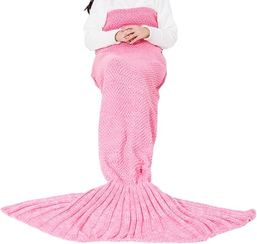 cola de sirena manta cama queen Manta de punto cálido saco de dormir para adultos y niños
