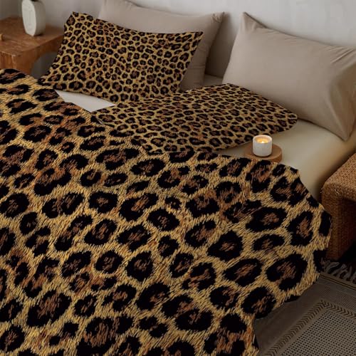 Parure de lit léopard 3 pièces pour une chambre cocooning