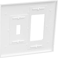 Vista 2 de Leviton 88605 - Placa de pared combinada de 2 ventanas, 1 palanca, 1 palanca, 1 unidad, 88605, de gran tamaño, termoestable, montaje