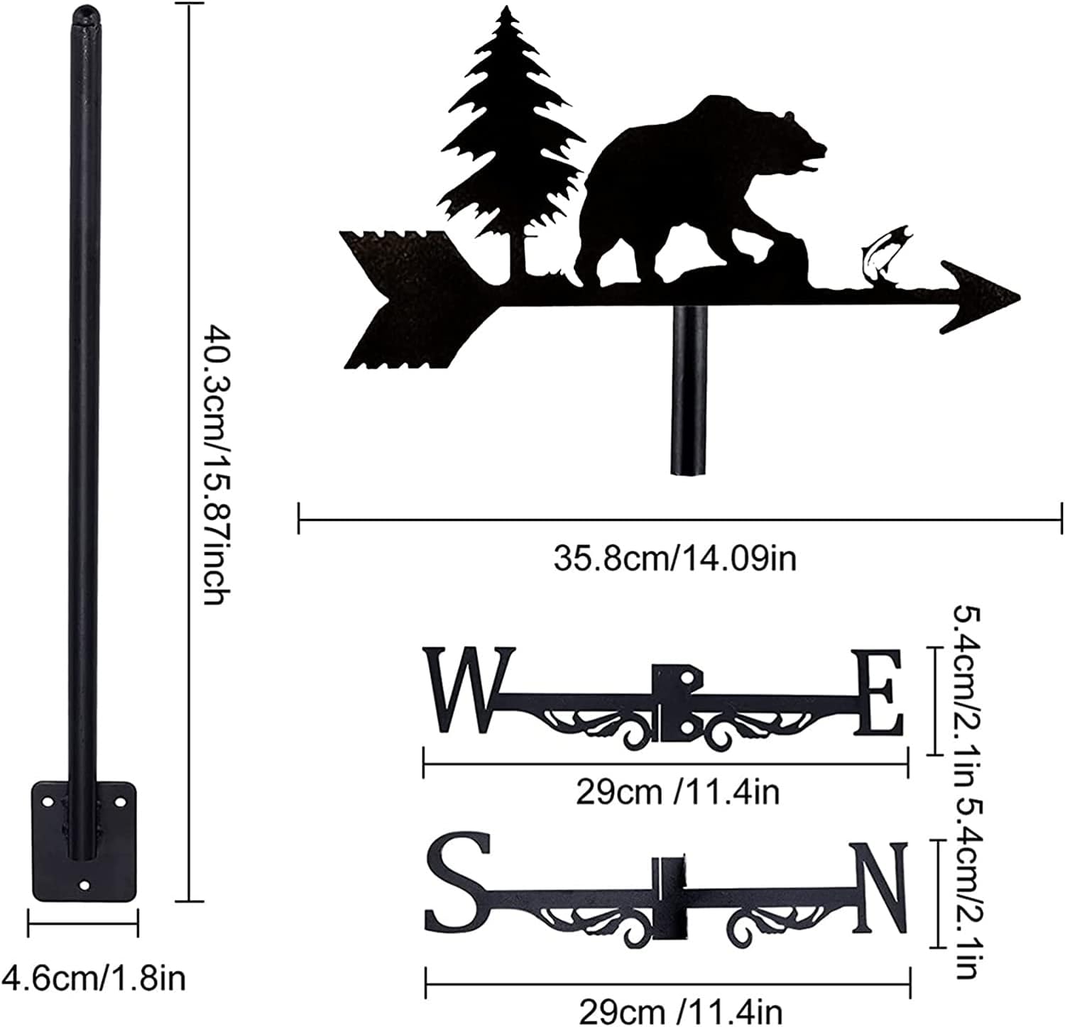 Weather Vane Ornament,Weather Vane, Animal Weathervane,Weather Vane in Garden & Outdoors,Wind Direction Indicator,Weathercock