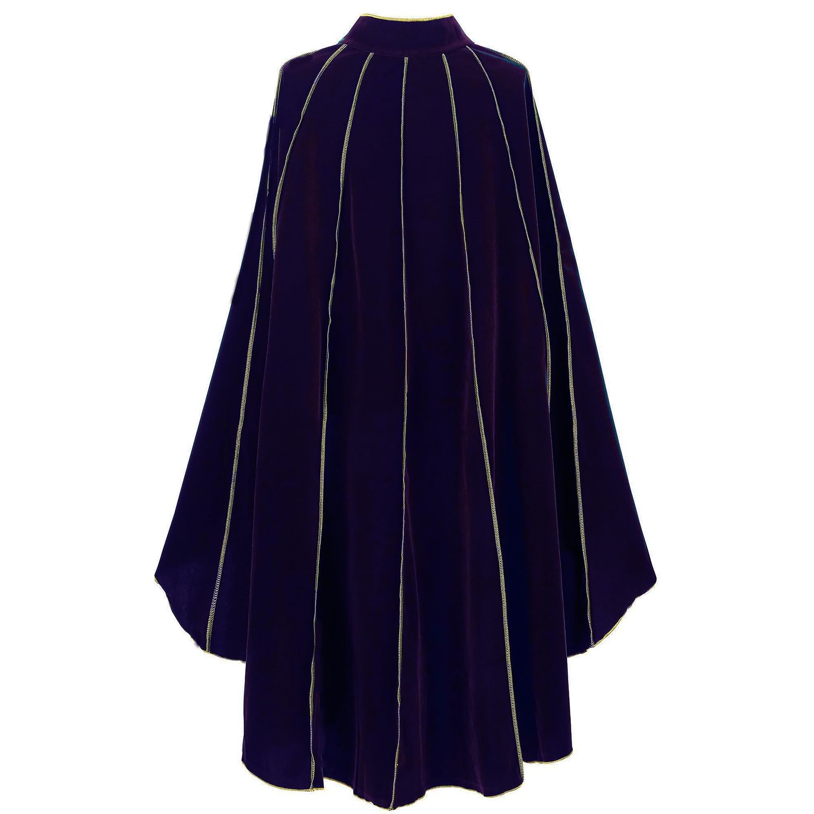 maxToonrain Medieval Costume Women Green,Women's Green Cape Velvet Renaissance Hooded Cloaks Halloween World Book Day Costumes Fancy Dress for Womens(Purple,110 CM) - Image 2