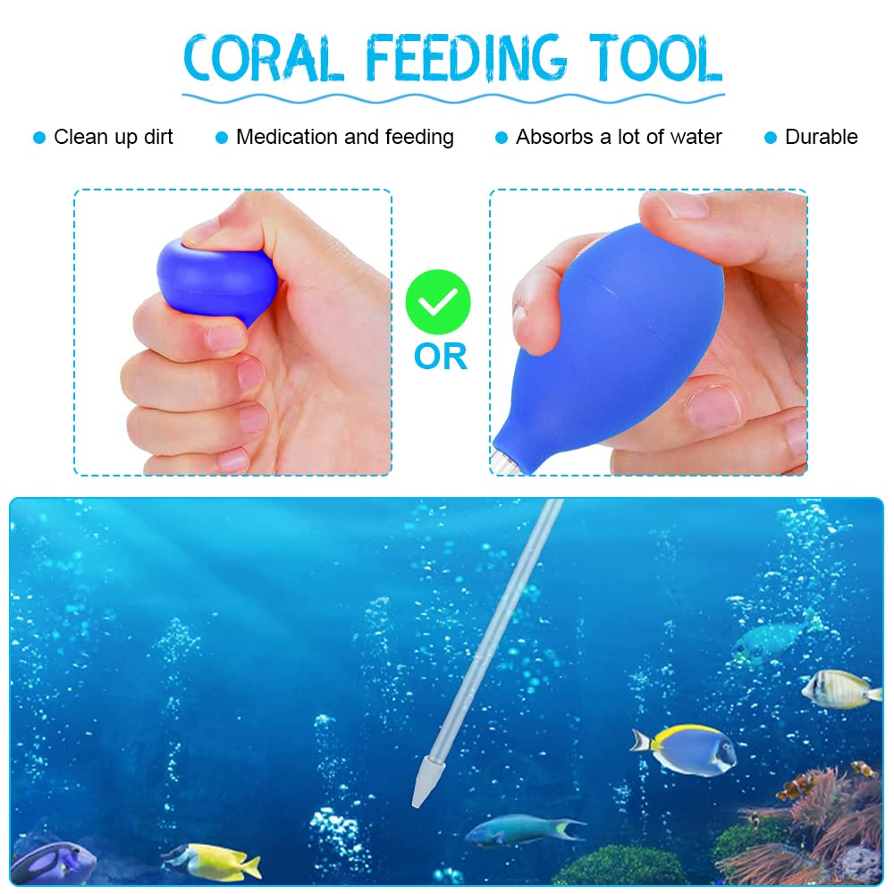 1 Mangiatoia per Coralli 1 Acrilico Pipette per Acquario 2 Pinzette Dritte e Curve per Acquario 1 Sacchetto Filtro per Acquario Alimentatore per Coralli per Acquari Marini e Scogliere Marine