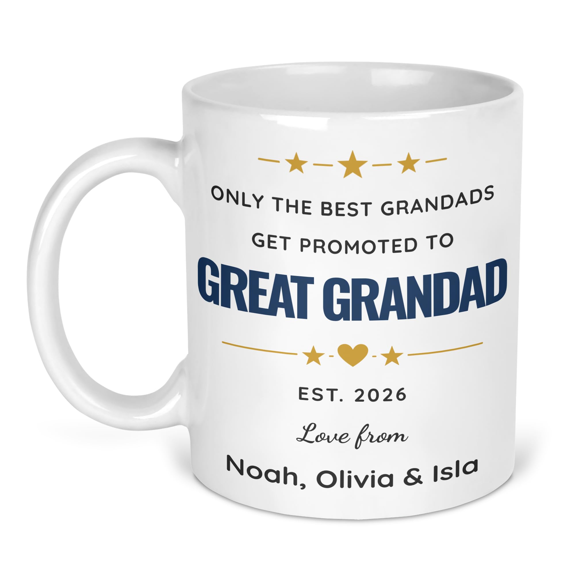 Chicken Craft Personalised Only the Best Grandads Get Promoted to Great Grandad Mug - Gift with Names